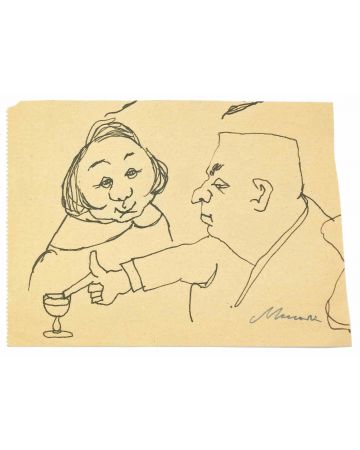 Mino Maccari - Drinking - Modern Artwork 