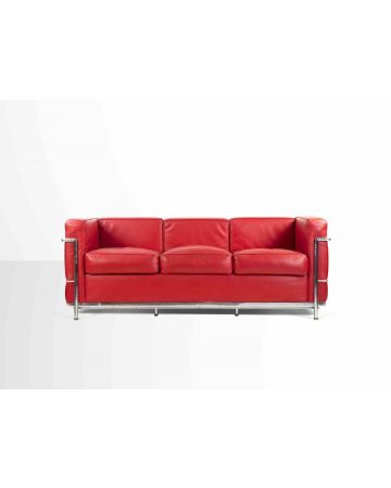 Le Corbusier - Vintage Red LC2 Sofa - Design Furniture 