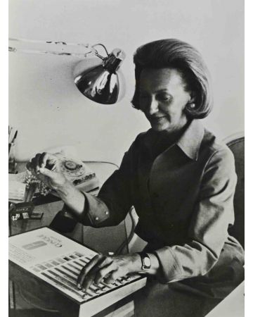 Carol Phillips in the office 