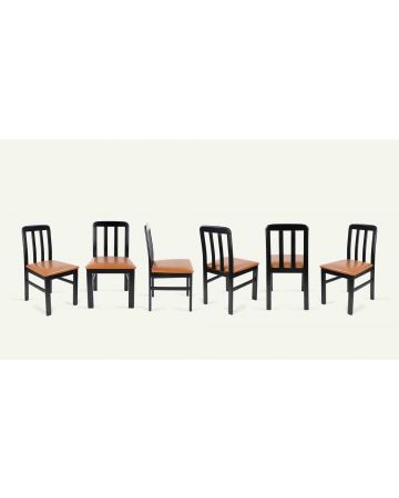 Unknown - Six Vintage Chairs Art Déco Style, Italy 1970s - Design Furniture 