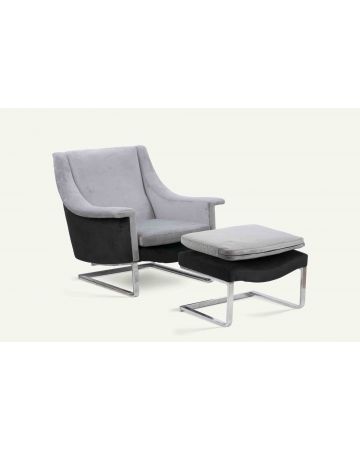Anonymous - Armchair with Ottoman, Italian Production 1970s - Design Armchair 
