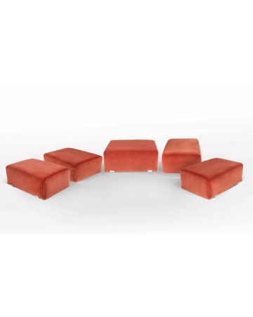 Anonymous - Set of 5 Fabric Ottomans - Design Furniture 