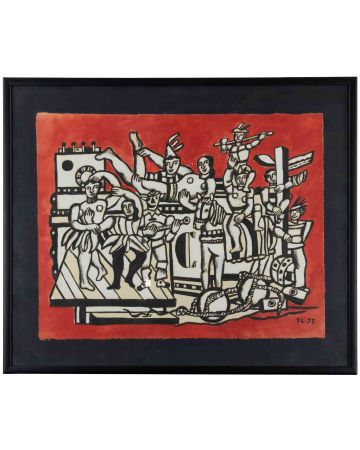 Fernand Leger - Grand Parade sur Fond Rouge - Contemporary Artwork 