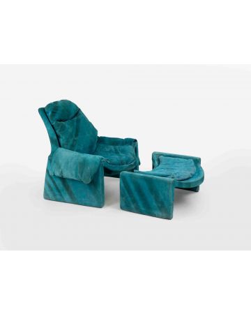 Vintage P60 Armchair and Footstool 