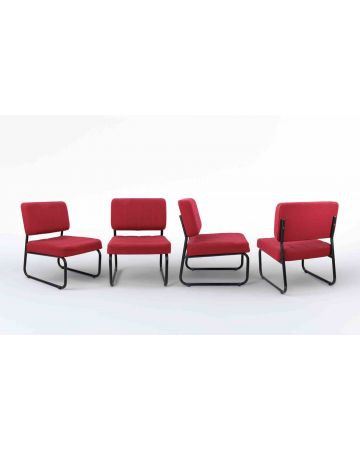 4 Red Chairs Italian Production 1970s