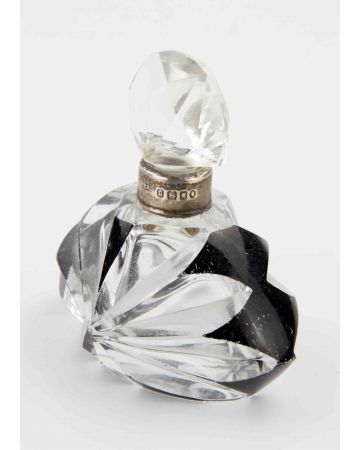 Vintage Art Deco Cut Glass Victorian Perfume Bottle