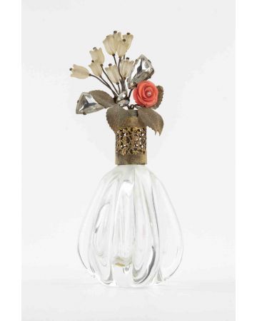 Price Clear Glass Perfume Bottle with Jeweled Top