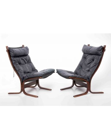 Ingmar Relling  - Pair of "Siesta" Leather Chairs - Design Furniture