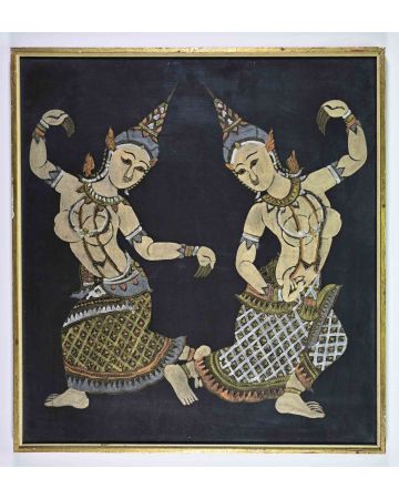 Unknown - Pair of Thai Dancers - Contemporary Artwork 