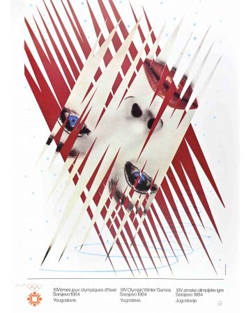 James Rosenquist - Ice Point- Vintage Poster XIV Olympic Winter Games Sarajevo   - Contemporary Artwork 