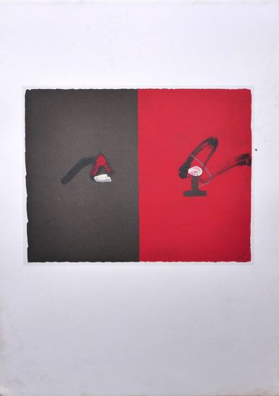 Red and Black by Antoni Tàpies - Contemporary Artwork