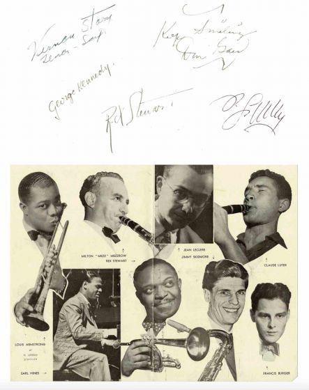 Poster of the Festival of Jazz 1948 Signed by Various Artists