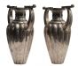 Pair of Two-Handles Silver 800 Vases by Bellotto