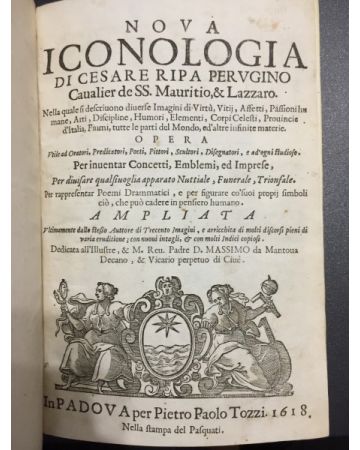 Nova Iconologia di Cesare Ripa Perugino Cavalier de SS. Maurition 