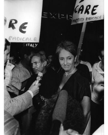 Joan Baez while Demonstrating in Rome