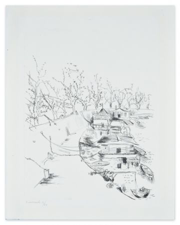 Ships on the Tiber River by Giovanni Omiccioli - Contemporary artwork