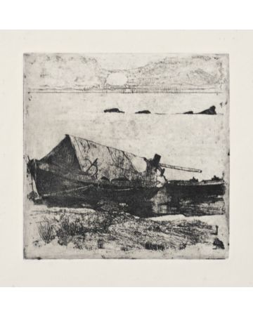 Giovanni Fattori, Etching, Print, Artwork, Modern Art, Italian Print, Boats