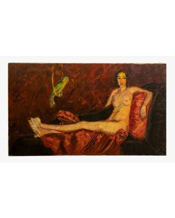 Reclined Nude with Parrot