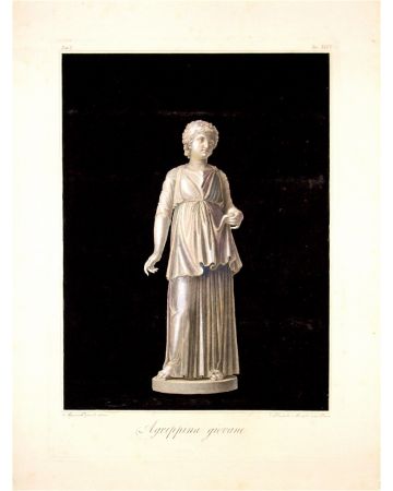 A. Tofanelli, A. Mochetti, Agrippina giovane, Hand-Watercolored Etch, 1794