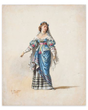 Costume Sketch by Eugène Lacoste - Modern Artwork