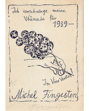 Michel Fingesten, Ex Libris Fingensten, Artwork, Modern Art, Ex Libris, Ex Libris In vino veritas, Lithograph