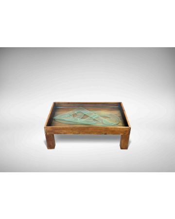 Mario Ceroli - Geometric Table “Squadra e Curvilinee”  - Design Furniture 
