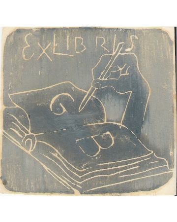 Michel Fingesten, Ex Libris Fingensten, Artwork, Modern Art, Ex Libris, Xilograph, Ex Libris "GB"