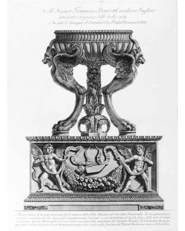 G.B.Piranesi, Marble Altar found in Hadrian's Villa, 1778. G.B.Piranesi, Etching, Vase, Old Masters, Engraving, Neoclassicism, Roman fornitures, Antiquities, Rembrandt, Goya, Cavaliere, Francesco, Ficacci, Candelabrum, Plate, Signature, Proof, hadrian's V