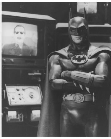 Michael Keaton on the set of "The Batman" (1989) - Original Photograph