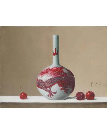 Vase and cherries - SOLD