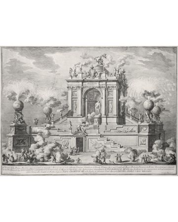 Giuseppe Vasi, Wonderful Arch with E. Tebano's Simulacrum, Etching, 1767.