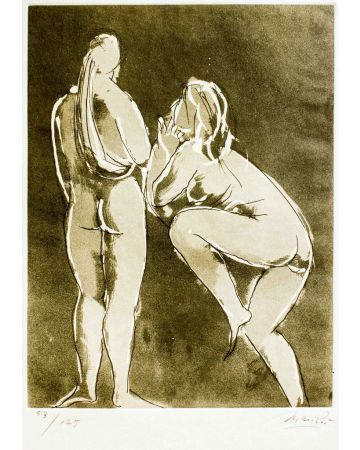 Giacomo Manzù, Dancers, Artwork, Modern Art, Etching, Touchstone Suite, Italian Art