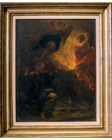 Anonumous of the Roman School, Moses and the Burning Bush, end of XVII century.
