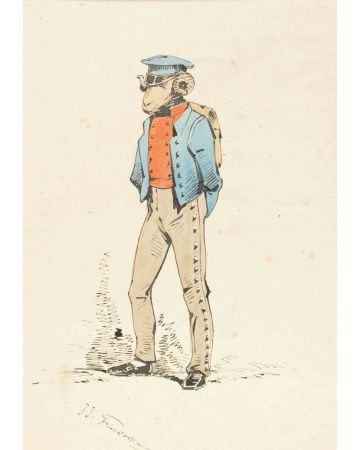 The infantryman by Jean Jacques Grandville - Modern artwork