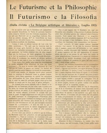 Le Futurisme et la Philosophie - Il Futurismo e la Filosofia