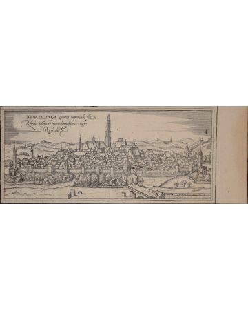 Nordlingen, antique Map of the Bavarian city, from " Civitates Orbis Terrarum, by Braun & Hogenberg - Old Masters Artwork