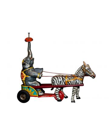 Wind up Elephant and Zebra Circus - Decorative Objects