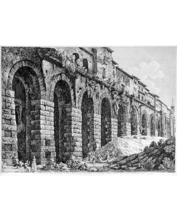Luigi Rossini, Sostruzioni dei gran Portici che attorniavano il recinto del Tempio d'Ercole. Rome, 1824