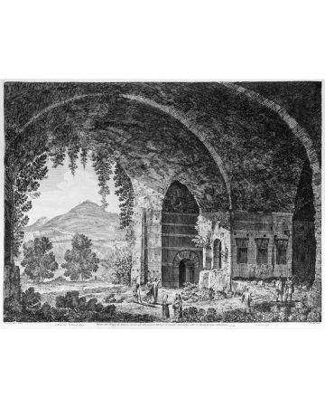 Luigi Rossini, Veduta del Ninfeo, vicino all'Emissario del Lago di Castel Gandolfo (..). Roma, 1826