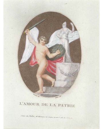 L'Amour de la Patrie by Jean-Baptiste Mallet - Old Masters Original Print