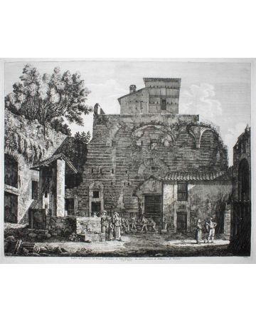 Luigi Rossini, Veduta degl'Avanzi del Tempio d'amore in Villa Adriana (...). Rome, 1826.