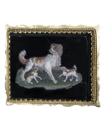 Small Plate With Dogs and Puppies by Anonymous - Decorative Object