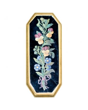 Small Plate with pansies and forget-me-not - Decorative Object
