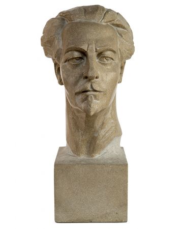 Francesco La Monaca, Portrait of Ezra Pound, Artwork, Modern Art, Sculpture, Stone, Italian artist, Poet, Poetry