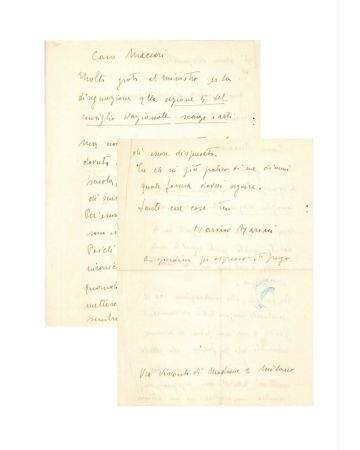 Letter to Mino Maccari by Marino Marini - Modern Art Manuscript