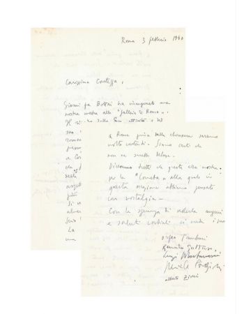 Letter from Orfeo Tamburi to Countess Pecci Blunt - Original Manuscripts