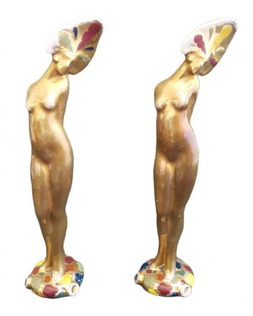 Pair of Female Figurines  - SOLD