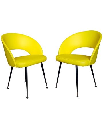 Couple of yellow armachairs by Anonymous - Design Furniture