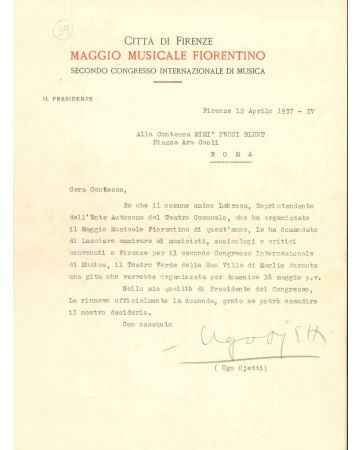 Ugo Ojetti - Maggio Musicale Fiorentino - T.L.S. - Manuscripts