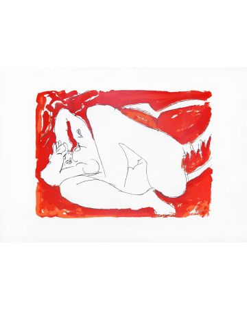 Lying Female Nude by Édouard Pignon - Contemporary Artwork